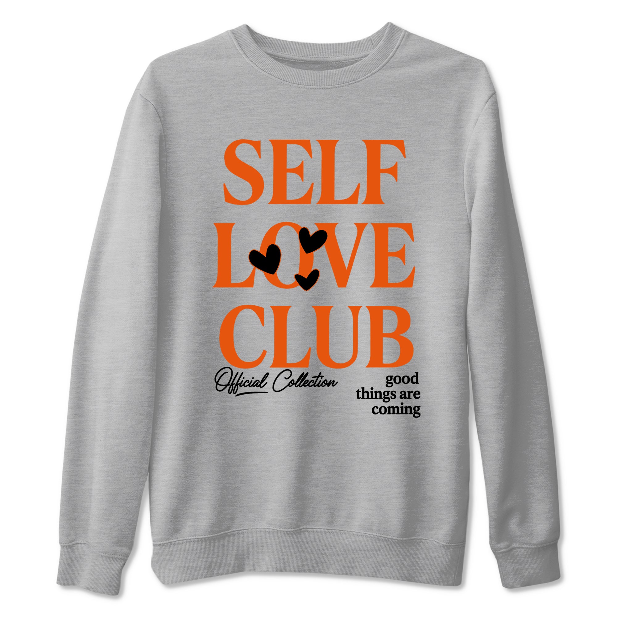 Self Love Club sneaker match t-shirt styled to complete your fit with the Air Jordan 1 Shattered Backboard sneakers, shown in Heather Grey 2.