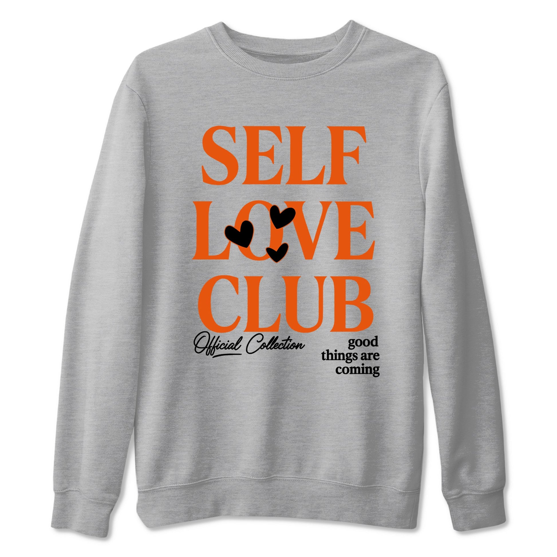 Self Love Club sneaker match t-shirt styled to complete your fit with the Air Jordan 1 Shattered Backboard sneakers, shown in Heather Grey 2.