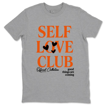 Self Love Club sneaker match t-shirt styled to complete your fit with the Air Jordan 1 Shattered Backboard sneakers, shown in Heather Grey 2.