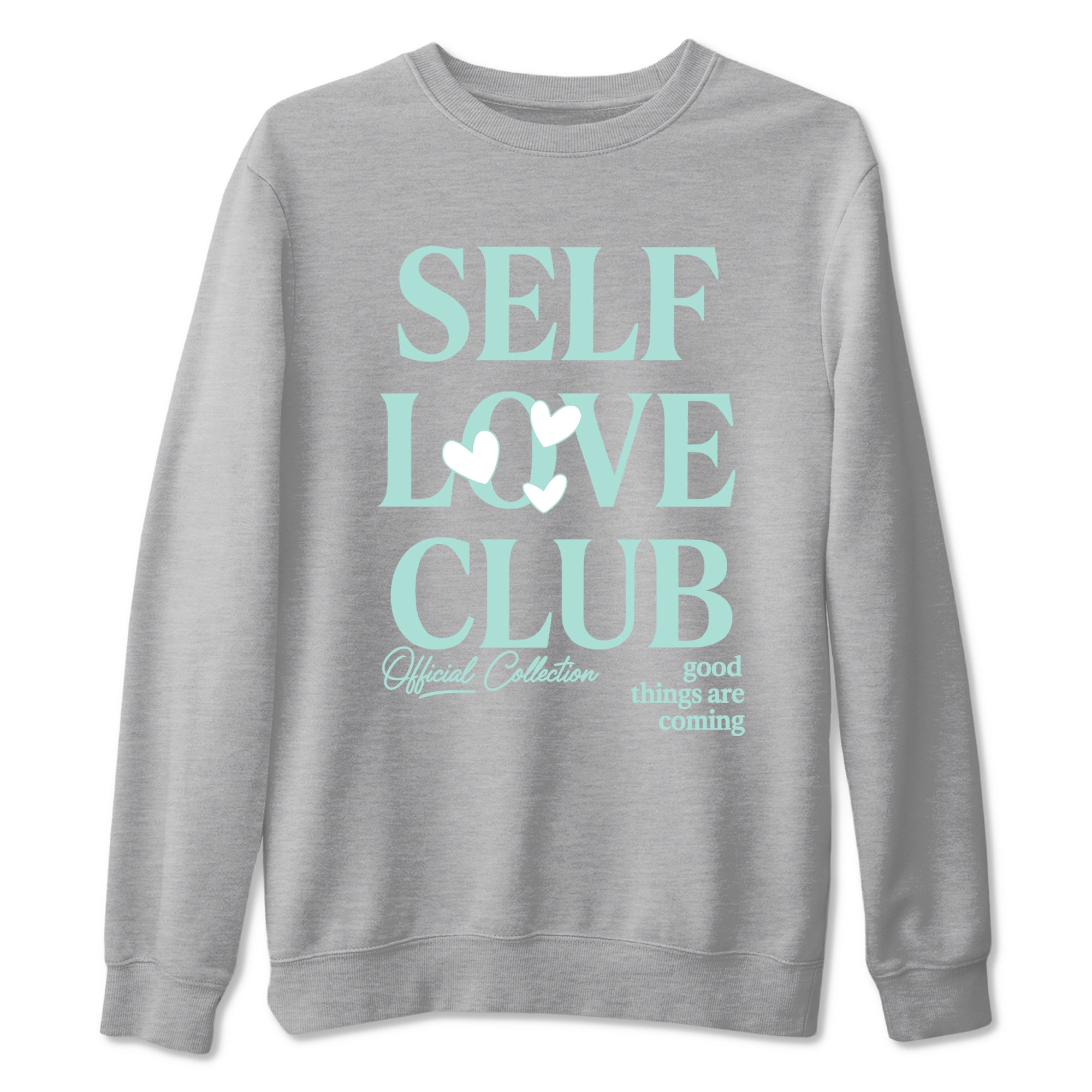 Self Love Club sneaker match t-shirt styled to complete your fit with the Air Jordan 11 Igloo sneakers, shown in Heather Grey 2.