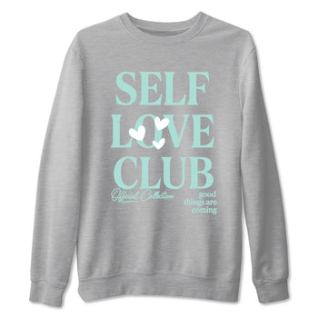 Self Love Club sneaker match t-shirt styled to complete your fit with the Air Jordan 11 Igloo sneakers, shown in Heather Grey 2.