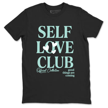 Self Love Club sneaker match t-shirt styled to complete your fit with the Air Jordan 11 Igloo sneakers, shown in Black 2.