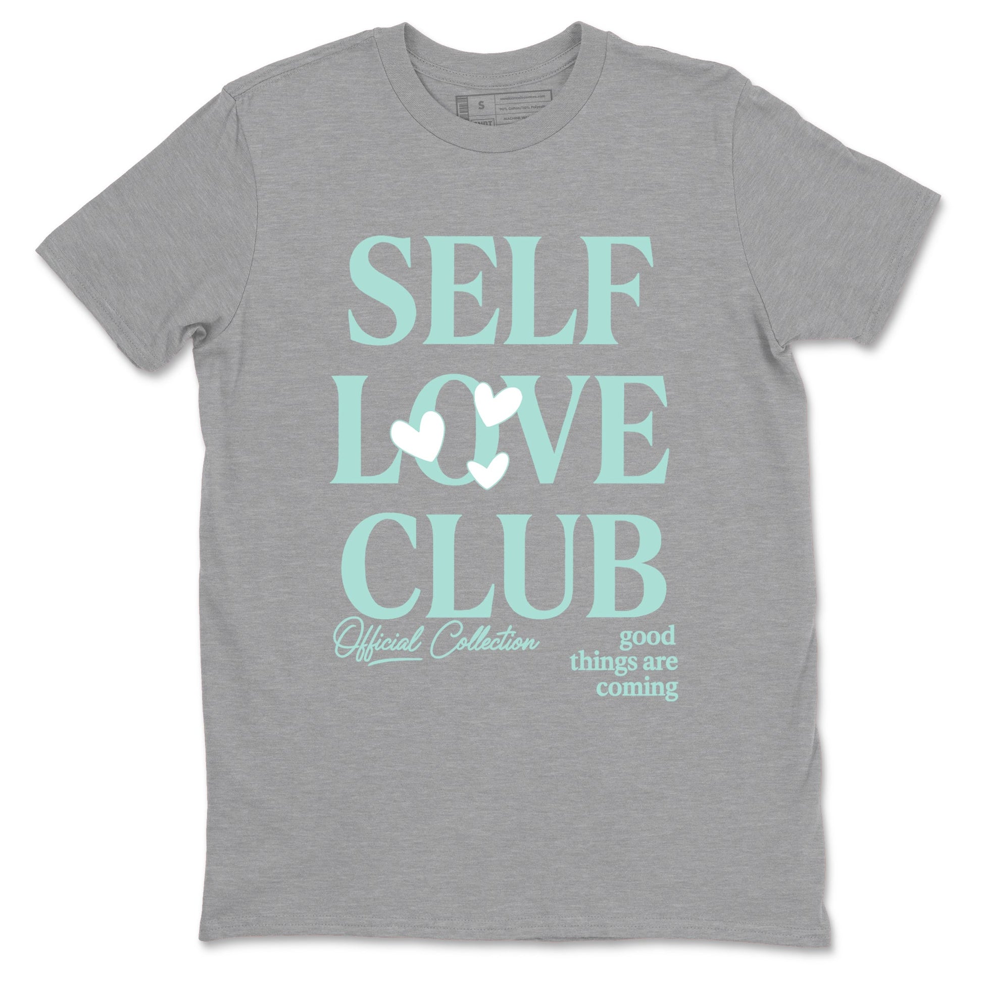 Self Love Club sneaker match t-shirt styled to complete your fit with the Air Jordan 11 Igloo sneakers, shown in Heather Grey 2.