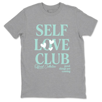 Self Love Club sneaker match t-shirt styled to complete your fit with the Air Jordan 11 Igloo sneakers, shown in Heather Grey 2.