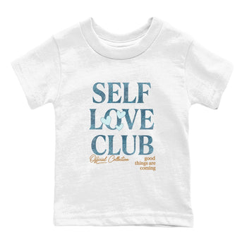 Sneaker match tees – Sneaker Tees To Match 4s Worn Blue Air Jordan 4 Denim Shoes – Self Love Club Kids T-Shirt White 2