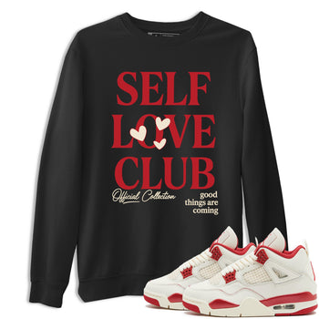 Sneaker match tees – Sneaker Tees To Match Air Jordan 4 Valentines Day Shoes – Self Love Club Tee Black 1