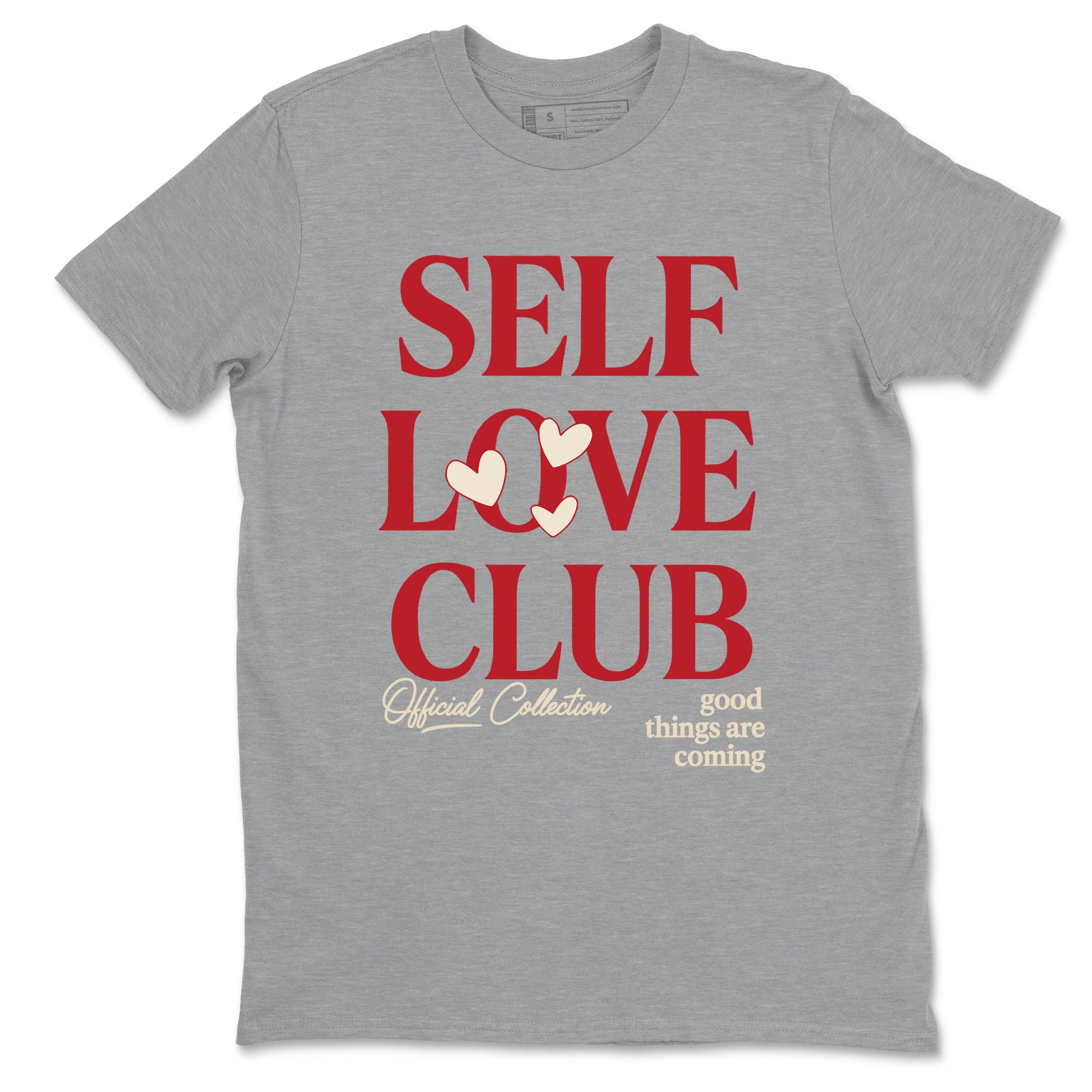 Sneaker match tees – Sneaker Tees To Match Air Jordan 4 Valentines Day Shoes – Self Love Club Tee Heather Grey 2