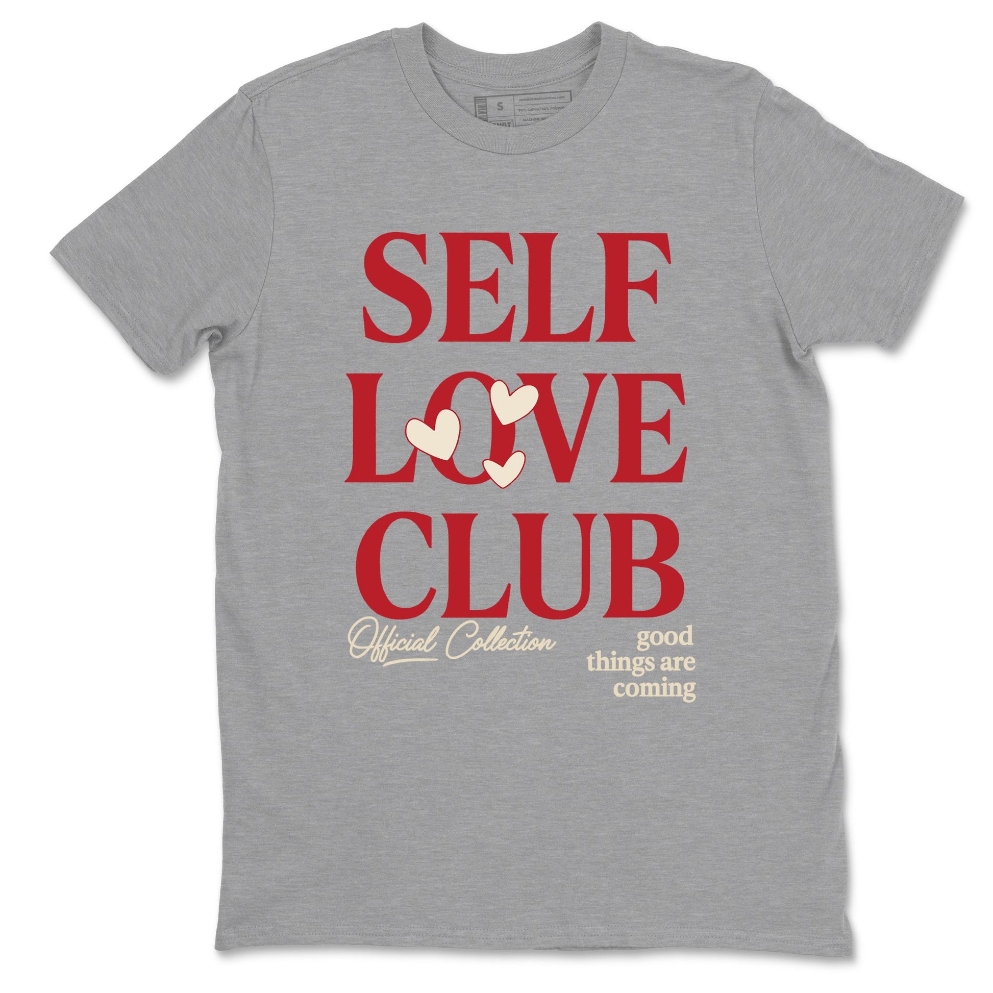 Sneaker match tees – Sneaker Tees To Match Air Jordan 4 Valentines Day Shoes – Self Love Club Tee Heather Grey 2