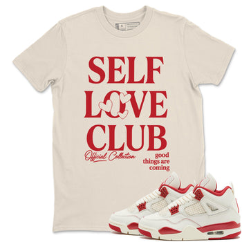 Sneaker match tees – Sneaker Tees To Match Air Jordan 4 Valentines Day Shoes – Self Love Club Tee Natural 1