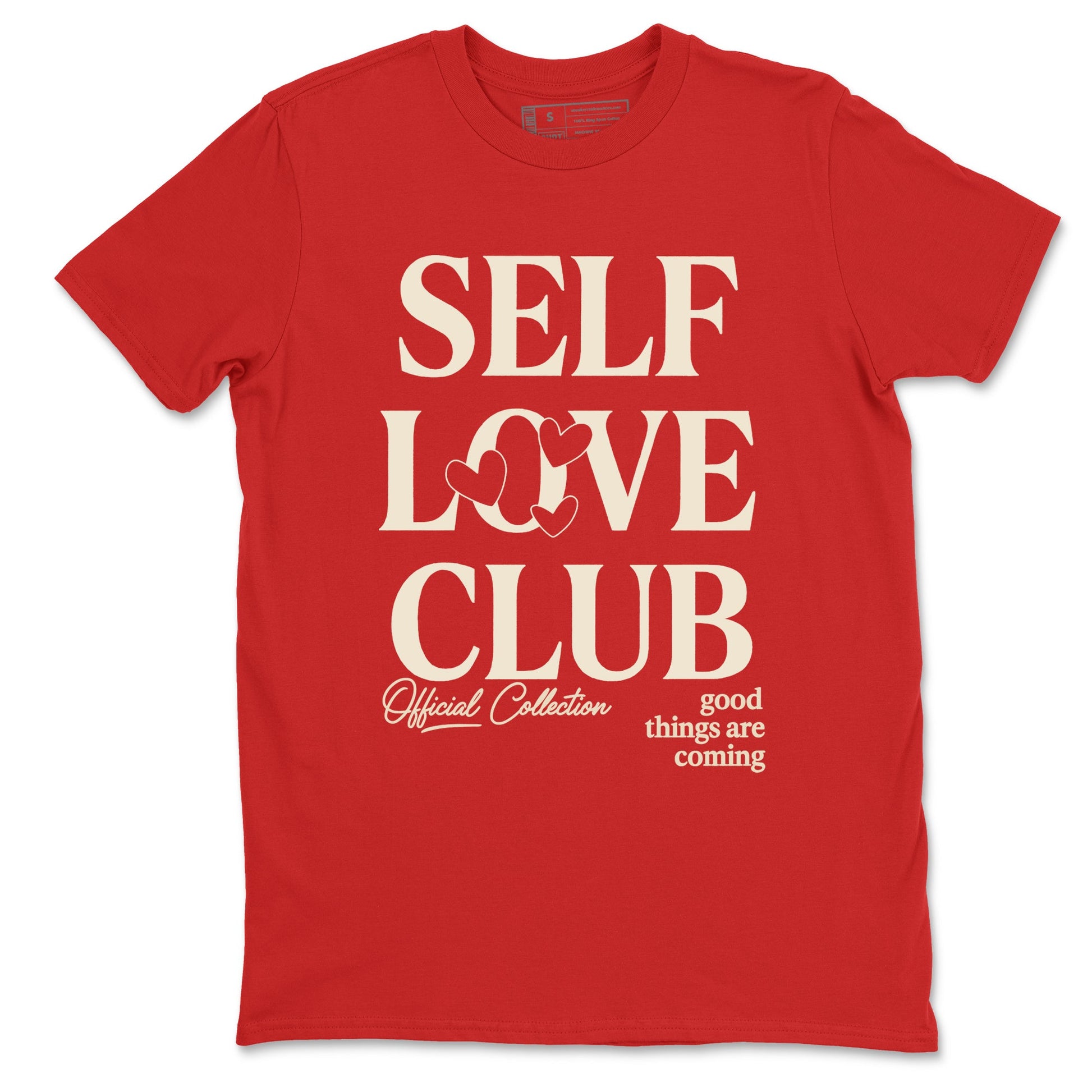 Sneaker match tees – Sneaker Tees To Match Air Jordan 4 Valentines Day Shoes – Self Love Club Tee Red 2