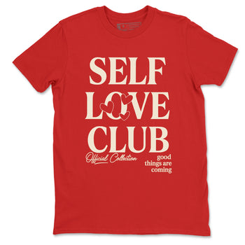 Sneaker match tees – Sneaker Tees To Match Air Jordan 4 Valentines Day Shoes – Self Love Club Tee Red 2