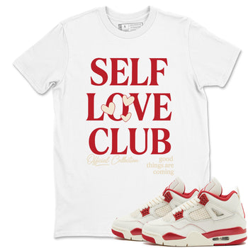 Sneaker match tees – Sneaker Tees To Match Air Jordan 4 Valentines Day Shoes – Self Love Club Tee White 1