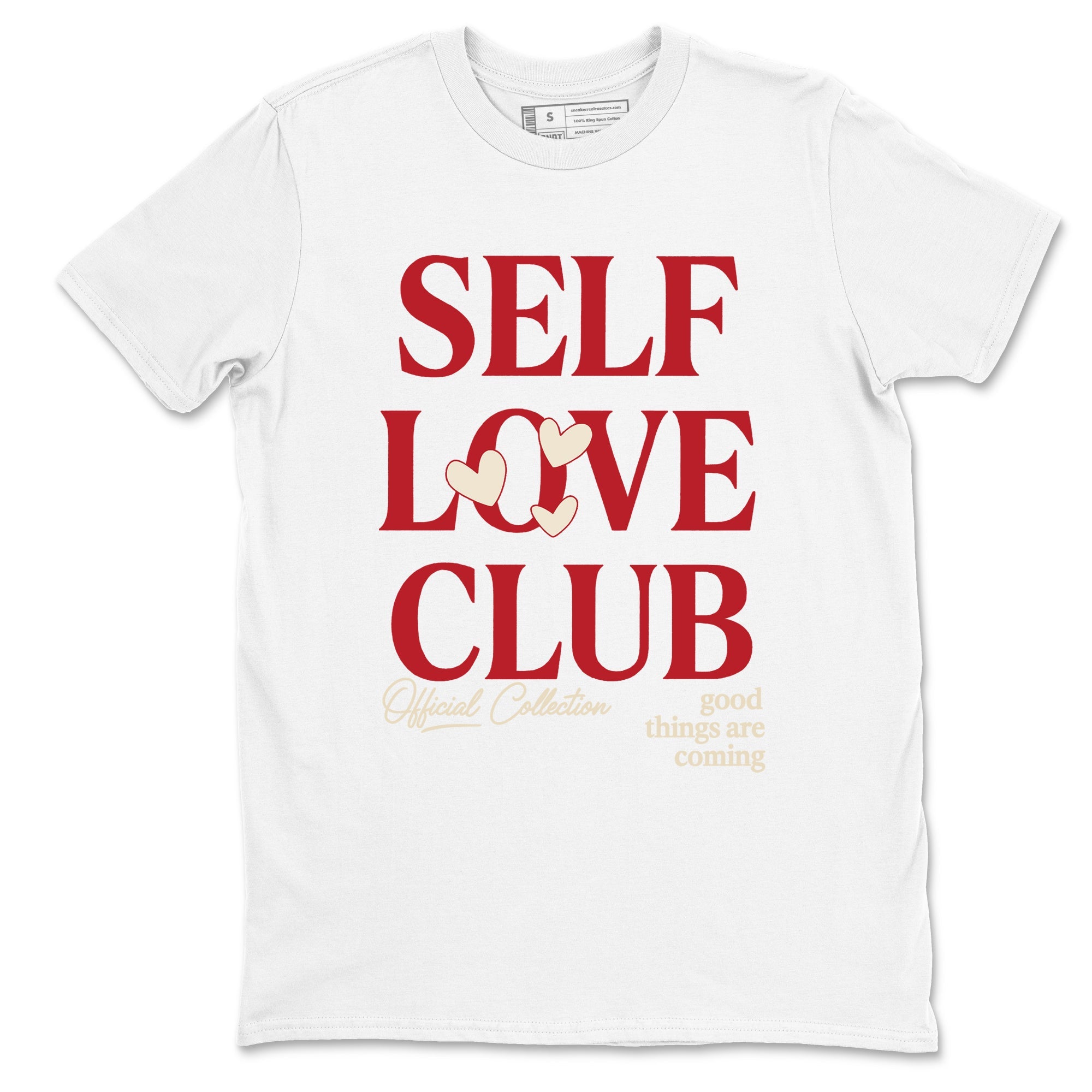 Sneaker match tees – Sneaker Tees To Match Air Jordan 4 Valentines Day Shoes – Self Love Club Tee White 2