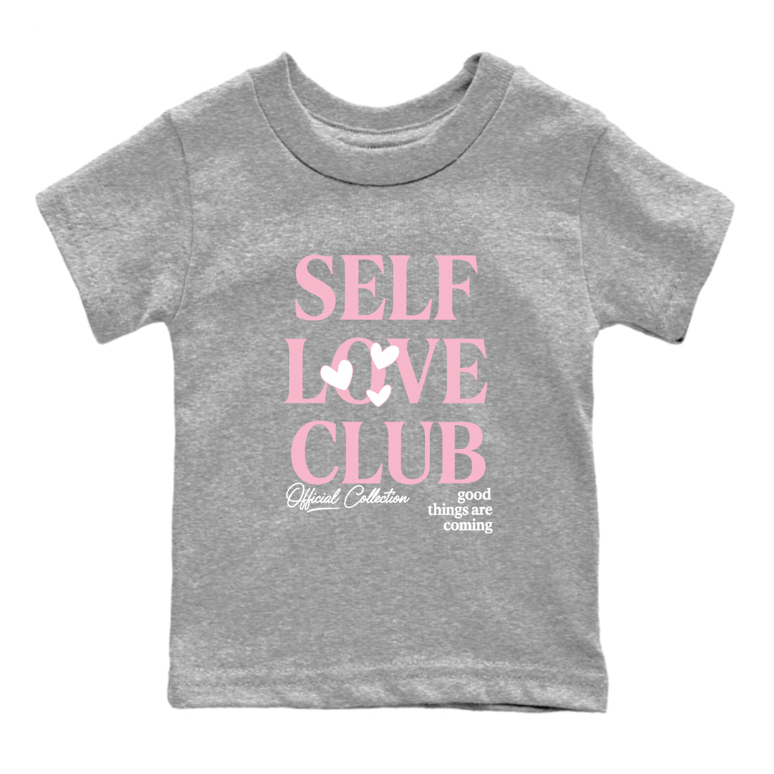 Sneaker match tees – Sneaker Tees To Match Air Jordan 5 35th Anniversary Shoes – Self Love Club Kids T-Shirt Heather Grey 2