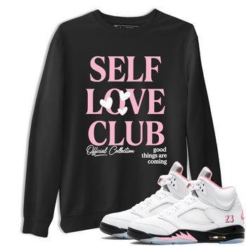 Sneaker match tees – Sneaker Tees To Match Air Jordan 5 35th Anniversary Shoes – Self Love Club Tee Black 1