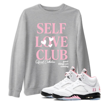 Sneaker match tees – Sneaker Tees To Match Air Jordan 5 35th Anniversary Shoes – Self Love Club Tee Heather Grey 1