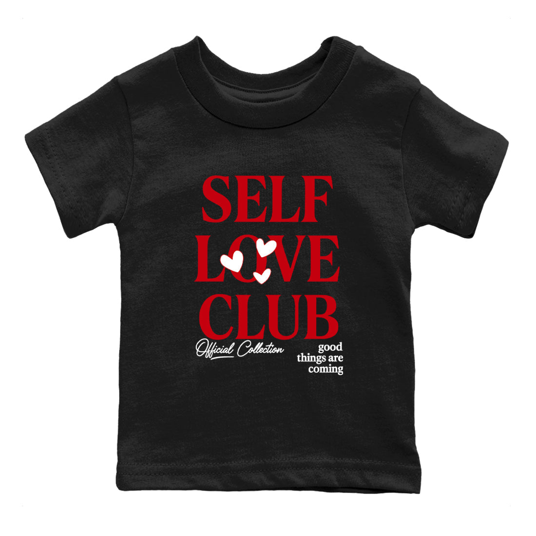 5s Fire Red Sneaker match tees – Sneaker Tees To Match Jordan 5 Retro Fire Red Sneakers – Self Love Club Kids Graphic T-Shirt Black 2