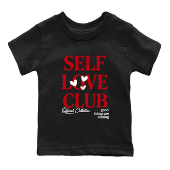 5s Fire Red Sneaker match tees – Sneaker Tees To Match Jordan 5 Retro Fire Red Sneakers – Self Love Club Kids Graphic T-Shirt Black 2