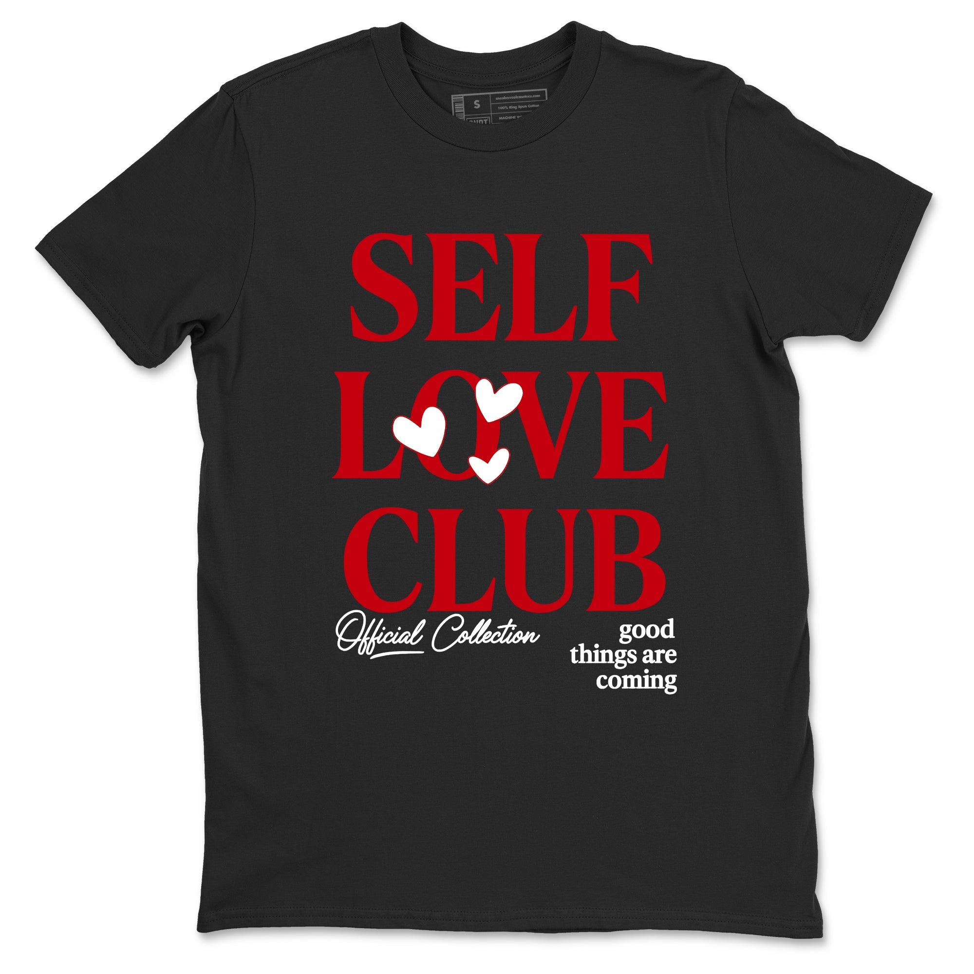 5s Fire Red Sneaker match tees – Sneaker Tees To Match Jordan 5 Retro Fire Red Sneakers – Self Love Club Graphic Tee Black 2