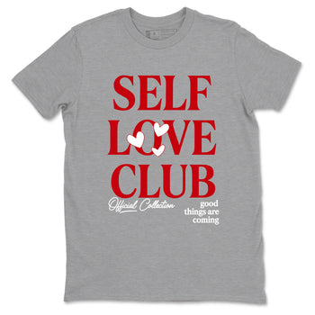 5s Fire Red Sneaker match tees – Sneaker Tees To Match Jordan 5 Retro Fire Red Sneakers – Self Love Club Graphic Tee Heather Grey 2