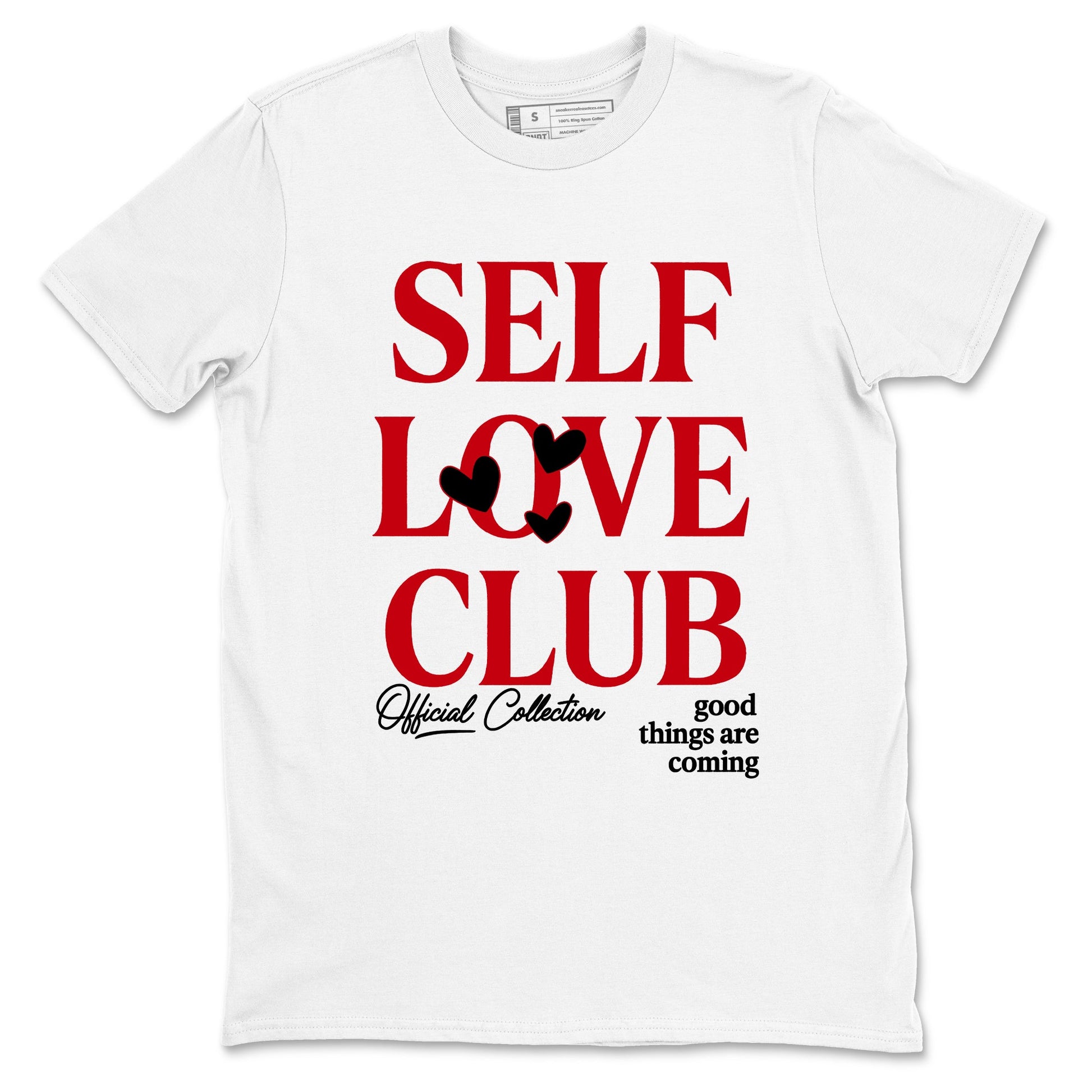 5s Fire Red Sneaker match tees – Sneaker Tees To Match Jordan 5 Retro Fire Red Sneakers – Self Love Club Graphic Tee White 2