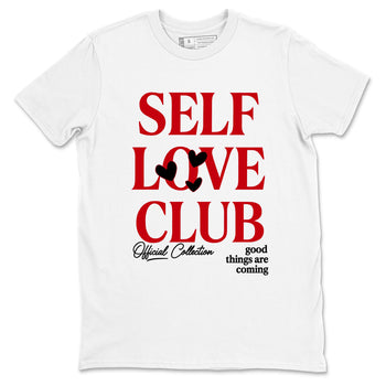 5s Fire Red Sneaker match tees – Sneaker Tees To Match Jordan 5 Retro Fire Red Sneakers – Self Love Club Graphic Tee White 2