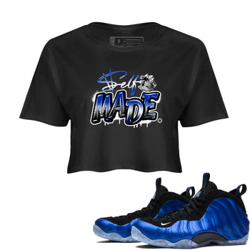 Air Foamposite One Royal shirts to match jordans Self Made sneaker match tees Air Foamposite One Royal SNRT Sneaker Release Tees unisex cotton Black 1 Crop Shirts