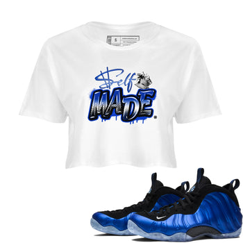 Air Foamposite One Royal shirts to match jordans Self Made sneaker match tees Air Foamposite One Royal SNRT Sneaker Release Tees unisex cotton White 1 Crop Shirts