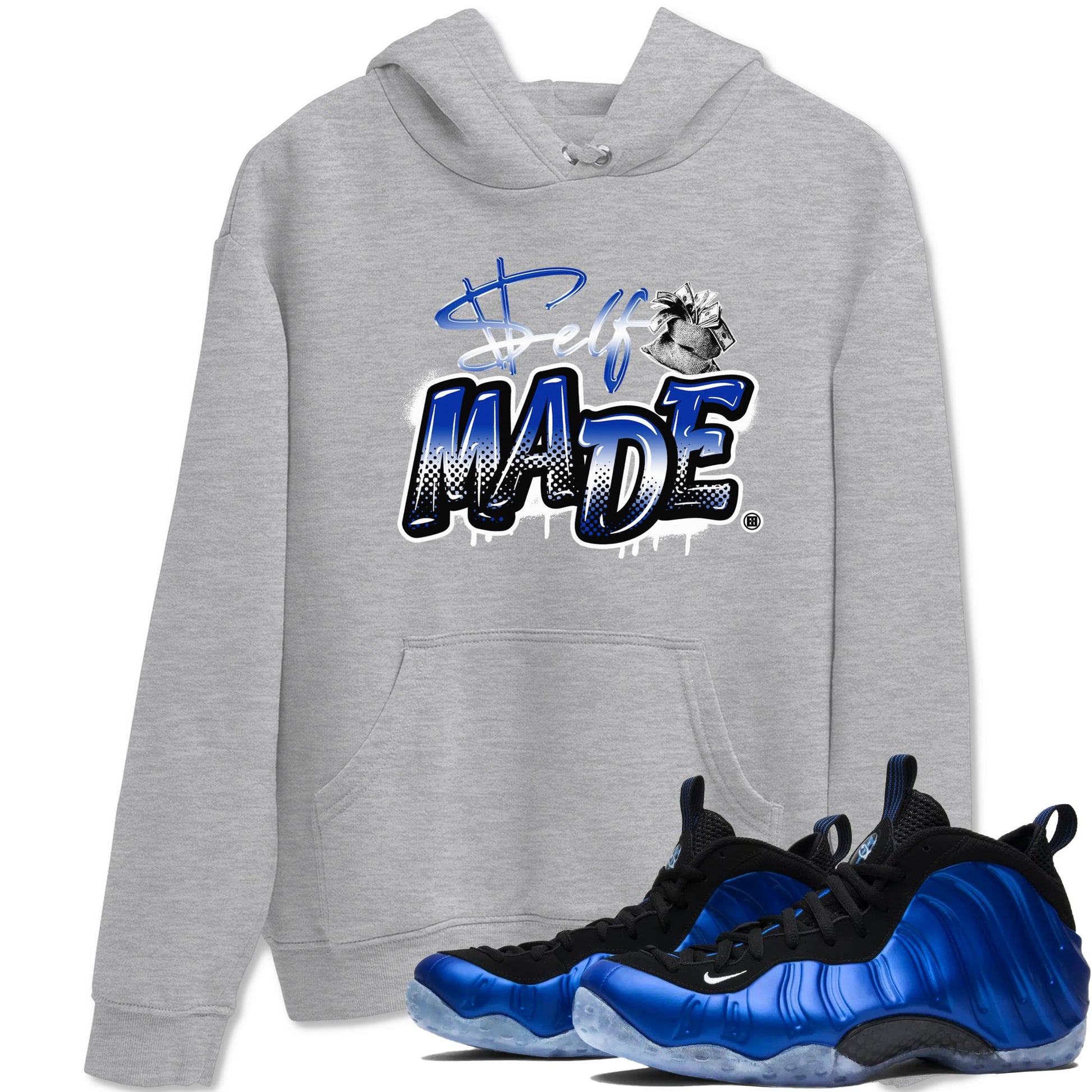 Air Foamposite One Royal shirts to match jordans Self Made sneaker match tees Air Foamposite One Royal SNRT Sneaker Release Tees unisex cotton Heather Grey 1 crew neck shirts