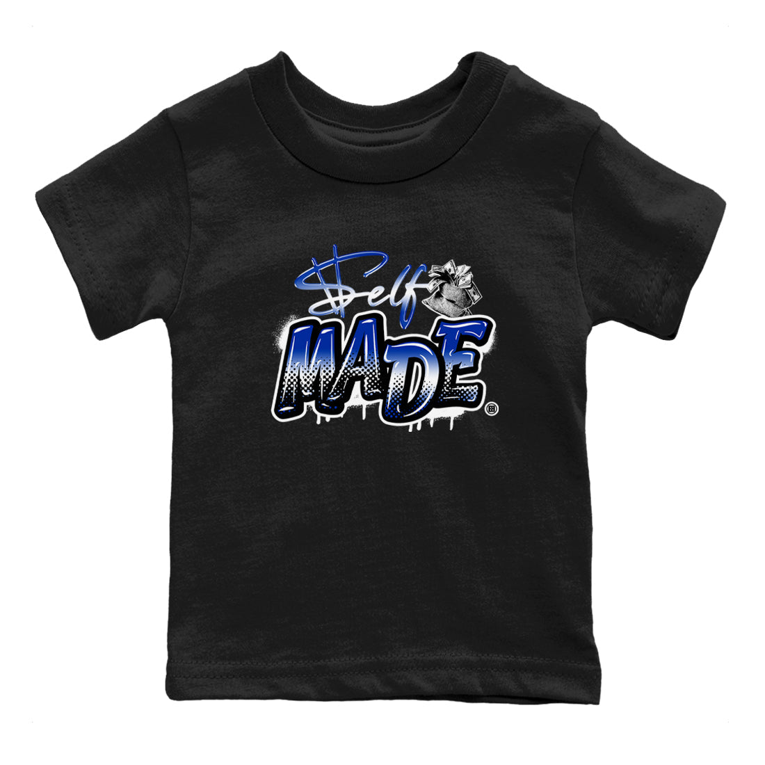 Air Foamposite One Royal shirts to match jordans Self Made sneaker match tees Air Foamposite One Royal SNRT Sneaker Release Tees Youth Baby Black 2 crew neck shirts