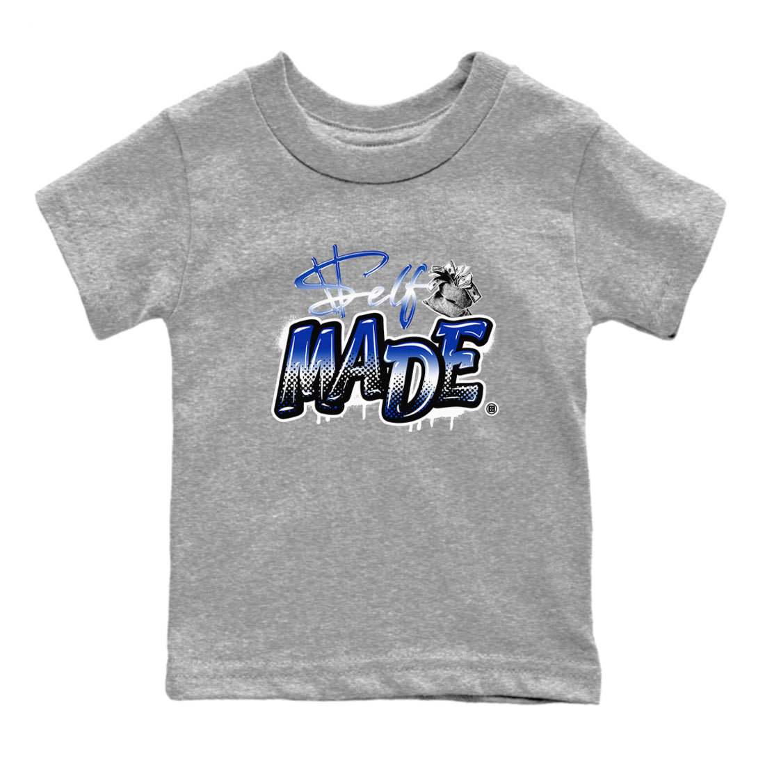 Air Foamposite One Royal shirts to match jordans Self Made sneaker match tees Air Foamposite One Royal SNRT Sneaker Release Tees Youth Baby Heather Grey 2 crew neck shirts