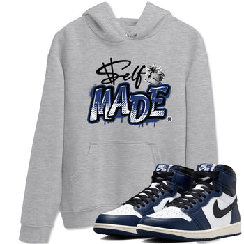 1s Midnight Navy shirts to match jordans Self Made sneaker match tees Air Jordan 1 Midnight Navy match shoes to clothes SNRT Sneaker Tees unisex cotton Heather Grey 1 shirts