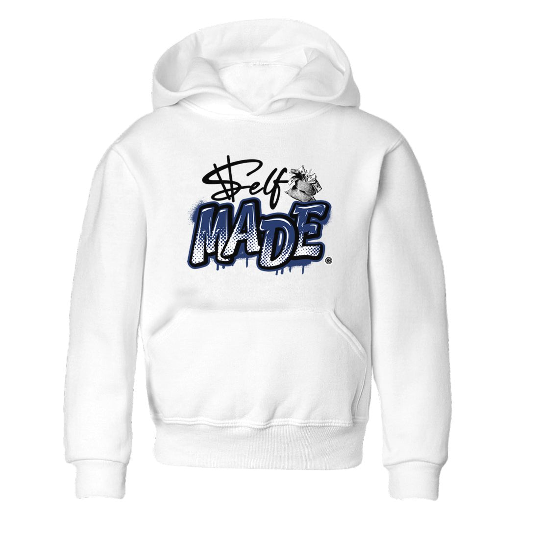 1s Midnight Navy shirts to match jordans Self Made sneaker match tees Air Jordan 1 Midnight Navy match shoes to clothes SNRT Sneaker Tees Youth Baby White 2 tee