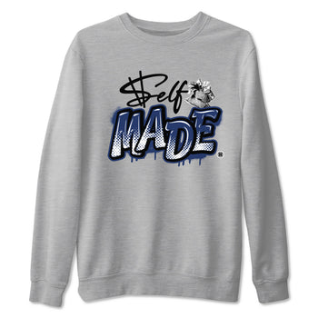 1s Midnight Navy shirts to match jordans Self Made sneaker match tees Air Jordan 1 Midnight Navy match shoes to clothes SNRT Sneaker Tees unisex cotton Heather Grey 2 shirts