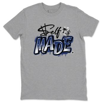 1s Midnight Navy shirts to match jordans Self Made sneaker match tees Air Jordan 1 Midnight Navy match shoes to clothes SNRT Sneaker Tees unisex cotton Heather Grey 2 shirts