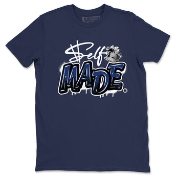 1s Midnight Navy shirts to match jordans Self Made sneaker match tees Air Jordan 1 Midnight Navy match shoes to clothes SNRT Sneaker Tees unisex cotton Navy 2 shirts
