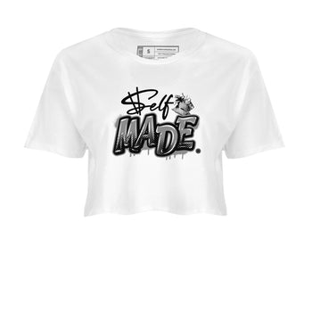 12s Black Wolf Grey shirts to match jordans Self Made sneaker match tees 12s Barons Grey SNRT Sneaker Release Tees unisex cotton White 2 Crop Shirts