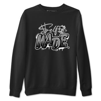 12s Black Wolf Grey shirts to match jordans Self Made sneaker match tees 12s Barons Grey SNRT Sneaker Release Tees unisex cotton Black 2 crew neck shirts