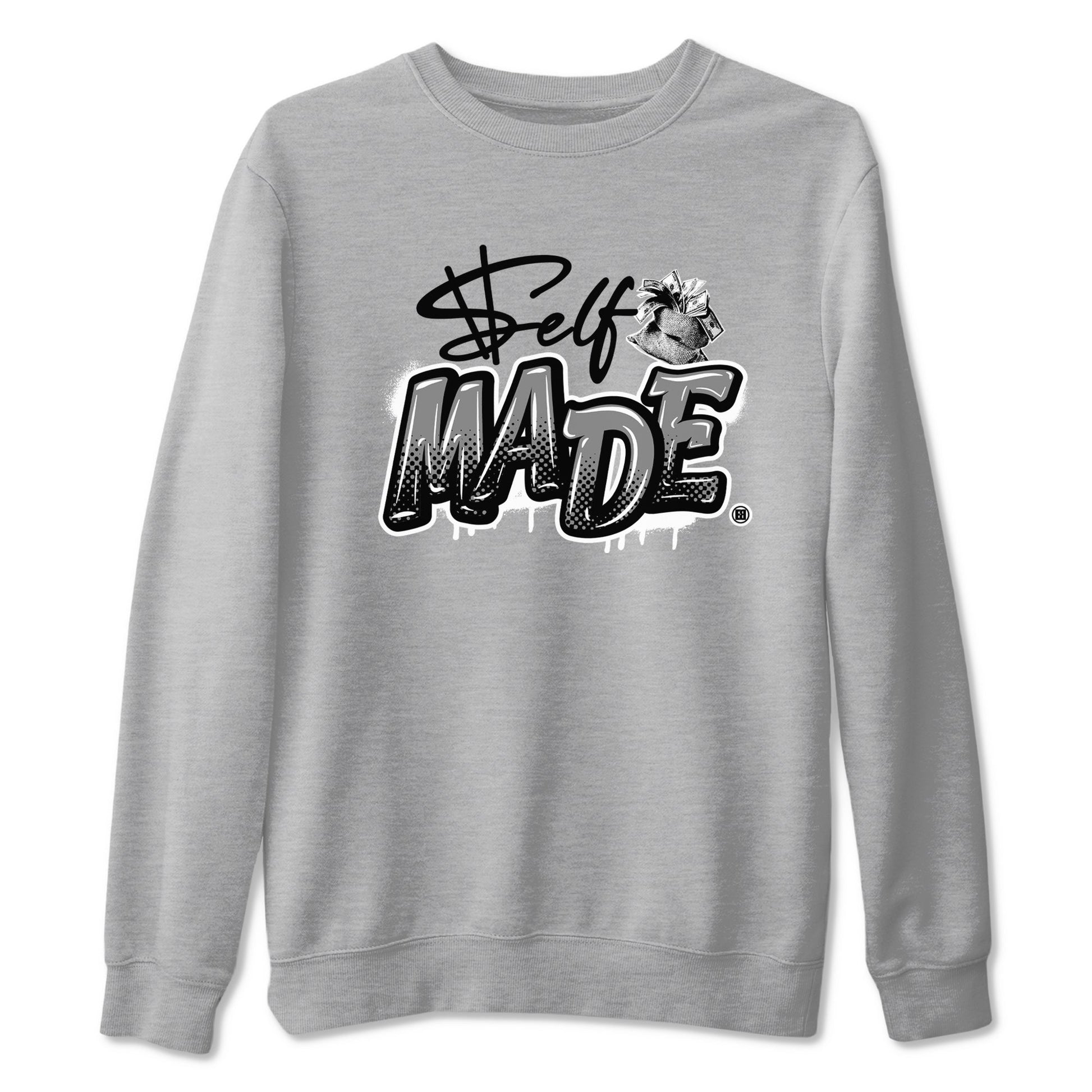 12s Black Wolf Grey shirts to match jordans Self Made sneaker match tees 12s Barons Grey SNRT Sneaker Release Tees unisex cotton Heather Grey 2 crew neck shirts