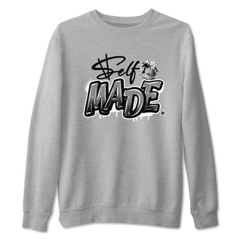12s Black Wolf Grey shirts to match jordans Self Made sneaker match tees 12s Barons Grey SNRT Sneaker Release Tees unisex cotton Heather Grey 2 crew neck shirts