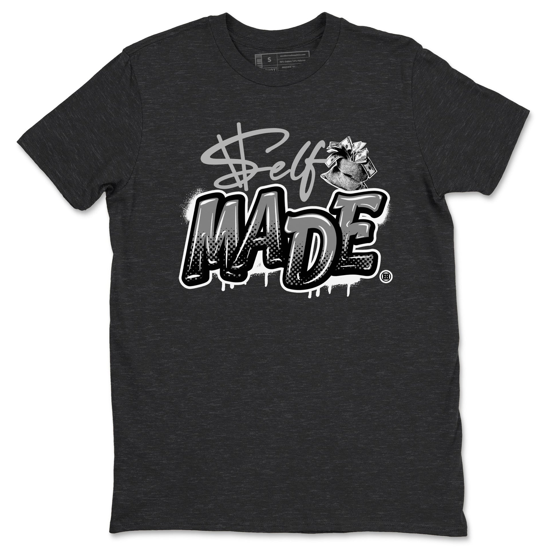 12s Black Wolf Grey shirts to match jordans Self Made sneaker match tees 12s Barons Grey SNRT Sneaker Release Tees unisex cotton Charcoal Heather 2 crew neck shirts