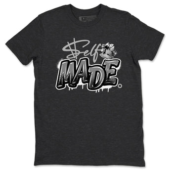 12s Black Wolf Grey shirts to match jordans Self Made sneaker match tees 12s Barons Grey SNRT Sneaker Release Tees unisex cotton Charcoal Heather 2 crew neck shirts