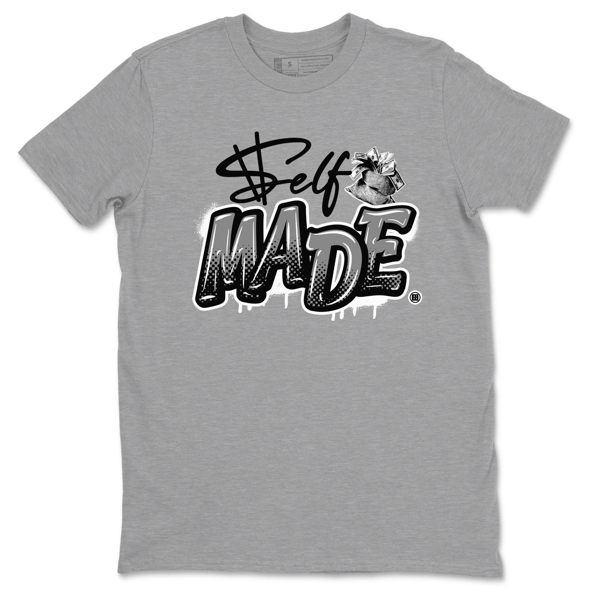 12s Black Wolf Grey shirts to match jordans Self Made sneaker match tees 12s Barons Grey SNRT Sneaker Release Tees unisex cotton Heather Grey 2 crew neck shirts