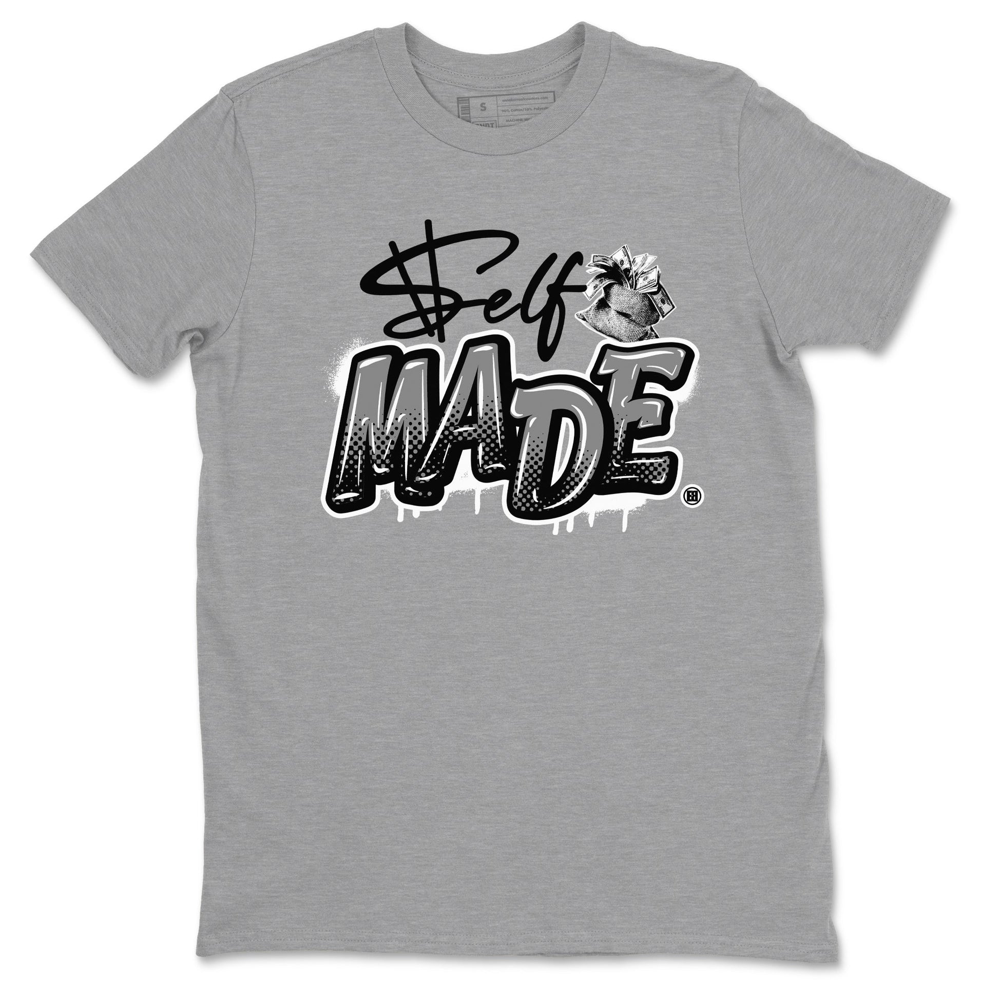 12s Black Wolf Grey shirts to match jordans Self Made sneaker match tees 12s Barons Grey SNRT Sneaker Release Tees unisex cotton Heather Grey 2 crew neck shirts