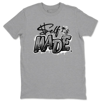 12s Black Wolf Grey shirts to match jordans Self Made sneaker match tees 12s Barons Grey SNRT Sneaker Release Tees unisex cotton Heather Grey 2 crew neck shirts