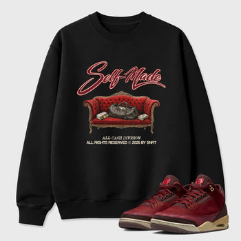 Self Made Graphic T-Shirt sneaker match tee designed for the Air Jordan 3 Bin 23, featuring coordinated color options for a perfect streetwear match. Black 1 shirt.