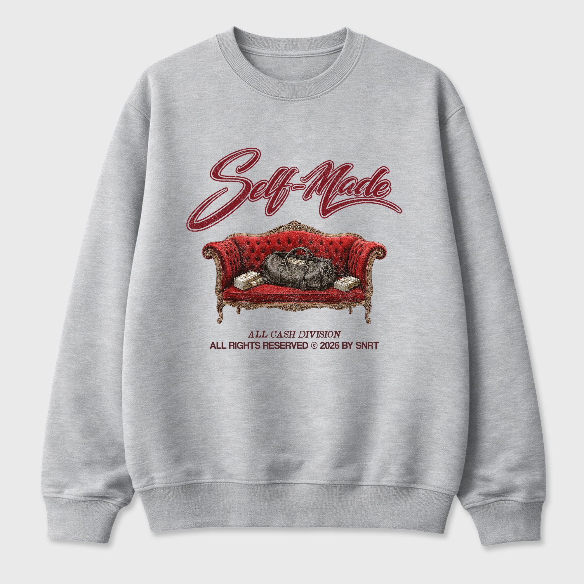 Self Made Graphic T-Shirt sneaker match tee designed for the Air Jordan 3 Bin 23, featuring coordinated color options for a perfect streetwear match. Heather Grey 2 shirt.