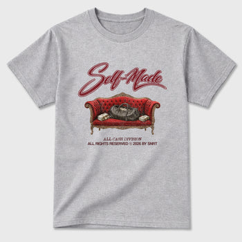 Self Made Graphic T-Shirt sneaker match tee designed for the Air Jordan 3 Bin 23, featuring coordinated color options for a perfect streetwear match. Heather Grey 2 shirt.