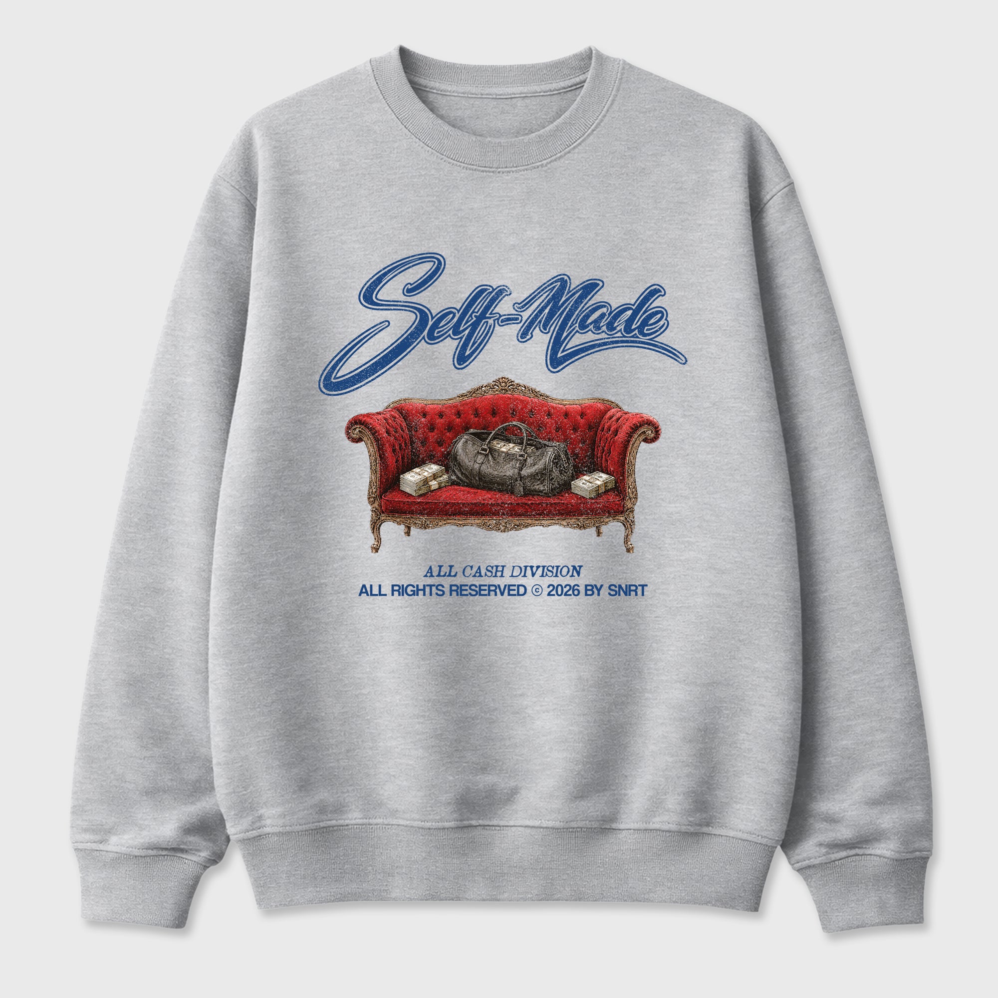 Self Made Graphic T-Shirt featuring original streetwear artwork designed to match the Air Jordan 3 True Blue. Heather Grey 2 Graphic Tee.