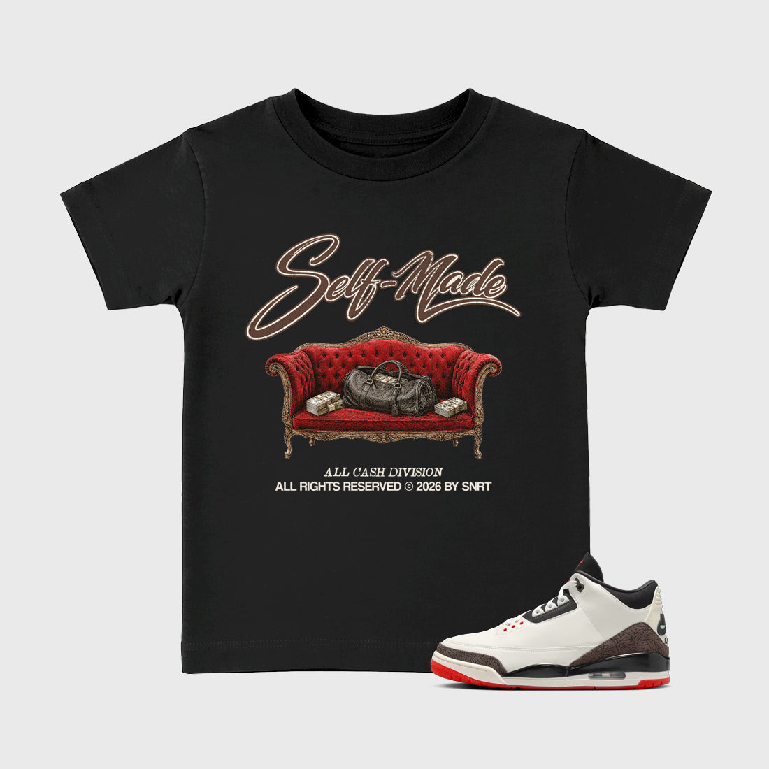 Sneaker match tees – Sneaker Tees To Match Air Jordan 3 World's Best Dad Shoes – Self Made Kids T-Shirt Black 1